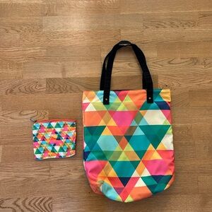 Handmade canvas multicolor tote